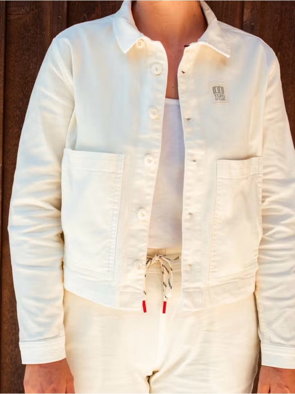 Huckberry topo designs women’s dirt jacket white size medium